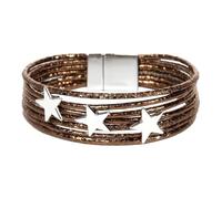 Bracciale a stella a cinque punti PU Multiteyer Wraped Star Bracelet (Coffee) (Coffee)
