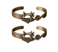 Bracciale a tema macchina da cucire, gioielli vintage con macchina da cucire con dettaglio nastro di misurazione, braccialetto per amanti del cucito per trapunte, sarta, sarto, costumisti (2pcs)