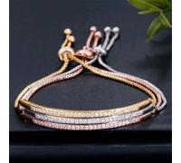 Bracciale a tre maglie con stella orbitale, design elegante con zirconi incorporati e chiusura magnetica, ideale per abbigliamento moderno (set da tre pezzi)