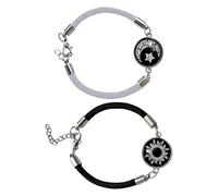 Bracciale A Treccia - Accessorio Per Gioielli Intrecciati Che Si Al Buio, Braccialetto A Treccia Sole Luna | Elegante Braccialetto Per Uomini, Donne, Ragazzi, Ragazze, Giovani, Adolescenti, R