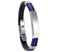 Bracciale - Accessorio da polso alla moda per uomo, cinturino in acciaio inossidabile, gioielli in silicone personalizzati | Cinturino inciso con dettagli in titanio, regalo moderno e alla moda,
