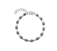 BRACCIALE ACCIAIO ED EMATITE GRIGIA