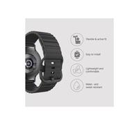 Bracciale - JUSTIN - ActiveFlex - Silicone morbido - Compatibile con Galaxy Watch8/Watch8 Classic - Senza nichel - Nero