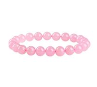 Bracciale al quarzo rosa da 6, 8 o 10 mm, garanzia di vera pietra e qualità AA o AAA, Taglia unica, Gemma, Quarzo