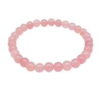 Bracciale al quarzo rosa da 6, 8 o 10 mm, garanzia di vera pietra e qualità AA o AAA, Taglia unica, Gemma, Quarzo