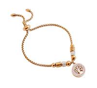 Bracciale Albero Della Vita Donna in Acciaio Inossidabile Talismano Colore Oro Rosa Gioielli Chakra Cinturino Regolabile Idea Regalo