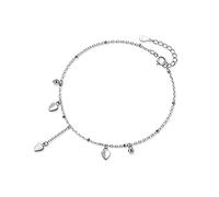 Bracciale alla caviglia delicata - 925 Sterling Silver Fashion Sweet Bassel Perle Cavalche per il cuore per le donne Feddro Fine Silver 925 Gioielli