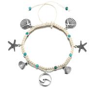 Bracciale alla caviglia SE-27266 - Bianco / Turchese