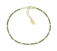 Bracciale Amen Tennis Mania Argento Placcato Oro Giallo Zirconi Verdi e Bianchi