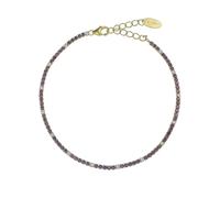 Bracciale Amen Tennis Mania Argento Placcato Oro Giallo Zirconi Viola e Bianchi