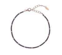Bracciale Amen Tennis Mania in Argento 925 Rosè con Zirconi Blu e Bianchi