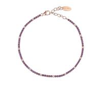 Bracciale Amen Tennis Mania in Argento 925 Rosè con Zirconi Viola e Bianchi