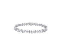 Bracciale Amicizia Madre Figlia Bracciale Fiore con Diamante 3.4ct Oro Bianco Migliore Amica Regali, Oro bianco 9 K, Diamante