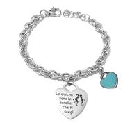 Bracciale Amicizia Migliori Amiche in Acciaio Inox | Braccialetto Elegante con Frase Simbolica | Gioiello Regolabile e Resistente | Idea Regalo Speciale per Amica del Cuore bcc3035