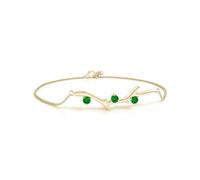 Bracciale ANGARA 0,3 ct ispirato alla natura rotondo con rami di smeraldo...