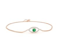 Bracciale ANGARA naturale 0,27 ct smeraldo e diamanti malocchio in oro...