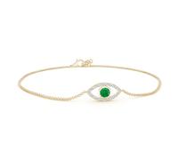 Bracciale ANGARA naturale 0,27 ct smeraldo e diamanti malocchio in oro...