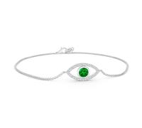 Bracciale ANGARA naturale 0,52 ct smeraldo e diamanti malocchio in oro...