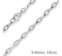 Bracciale Ankerkette 3,8mm In Argento 925 Rodinato 19 cm Donna