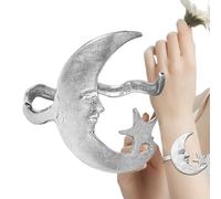 Bracciale Aperto con Stella e Luna,Bracciali a Fascia Aperti con Luna e Stelle | Gioiello Regolabile con Ciondolo per Donne Ragazze Mamme Sorelle Amiche Coppie
