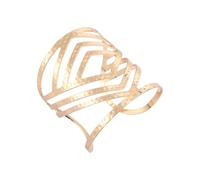 Bracciale aperto in metallo europeo in lega con petali di fiori con larghezza regolabile per un look confortevole ed elegante retrò, Taglia unica, come descritto