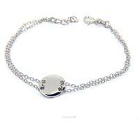 bracciale argento 925 bottone doppia catena regolabile oro rosa giallo rodio