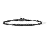 Bracciale argento 925 brunito Tennis Zirconi Neri