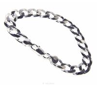 bracciale argento 925 massiccio grumetta diamantata larga 11mm x polso 22cm uomo