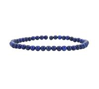 Bracciale artigianale con perle da 4mm - Perle di pietra naturale per yoga, mala e stile boho - Bracciale elastico per donna e uomo (Lapis)