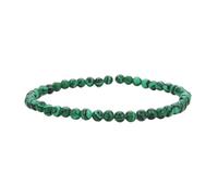 Bracciale artigianale con perle da 4mm - Perle di pietra naturale per yoga, mala e stile boho - Bracciale elastico per donna e uomo (Malachite)