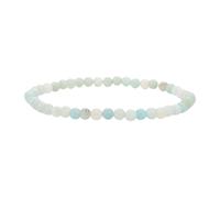 Bracciale artigianale con perle da 4mm - Perle di pietra naturale per yoga, mala e stile boho - Bracciale elastico per donna e uomo (Amazzonite)