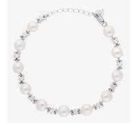 Bracciale bacio perle d'acqua dolce forate laterali argento e zirconi BRW70031FW