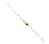 Bracciale Bambina Oro Giallo con Targhetta e Spinello Fucsia - 6461B47W400