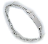 Bracciale Bambino Catena Figaro Cuore 12-14 CM Incl. Incisione Vero Argento 925