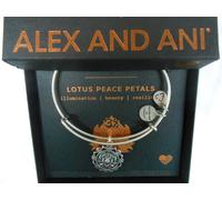 Bracciale Bangle Lotus Peace Petals IV Alex And Ani In Argento Rafaeliano NWTBC