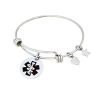 Bracciale Bangle Medico Per Donne Con ID Personalizzato UK