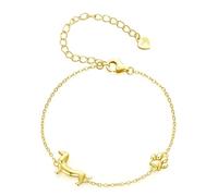 Bracciale bassotto, bracciale in argento sterling 925 per le donne (Gold,Medium)