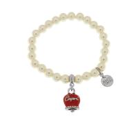 Bracciale BELVEDERE PERLE BIANCHE CAMPANELLA ROSSA Amo Capri Donna