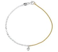 Bracciale bicolore in argento con perle TS-BR-0047