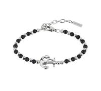 Bracciale Uomo BREIL BLACK ONYX TJ2407 Onice Acciaio Inossidabile Nero Ancora