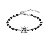 Bracciale Uomo Black Onyx mod TJ2408 in Acciaio / Pietra colore Argento / Nero