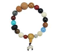 Bracciale Bodhi con 18 perle e piastra di gioco - Gioiello spirituale regolabile for la consapevolezza e la meditazione