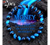 Bracciale Bohémien pezzi con pietra Occhio di Tigre blu - Perline di Occhio di Tigre da 8mm adatte per , gioielli spirituali unisex, per uso , feste, per tutto l' con pietra della fortuna e della