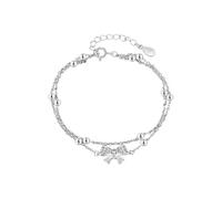 Bracciale Bracciale Bracciale Naturale Gioielli Bow Knot Beaded Chain Bracciale Per Donne Argento Plated Hand Charms Stackable Bracciali Adjustable Trendy Jonc Regalo 4 Rhodonite Classico Bracciale