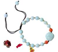 Bracciale, Bracciale con pietre preziose naturali, bracciale fiori di giada e smeraldo, portafortuna(Green)