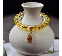 Bracciale, Bracciale/Pi Yao in Giallo, Bracciale Chakra della Ricchezza, con Pietre Preziose, Amuleto, Bracciale Elastico, Talismano per Soldi, Buona Fortuna, Prosperità
