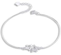 Bracciale, braccialetti d'argento, catena del braccialetto, braccialetto d'argento, braccialetti d'argento for le donne solido 925, braccialetto d'argento affascinante creativo semplice stella di zirc