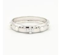 bracciale braccialetto da donna rigido ottone cabochon vetro con croce e zirconi