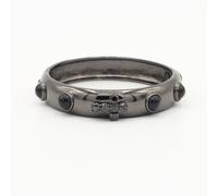 bracciale braccialetto da donna rigido ottone cabochon vetro con croce e zirconi