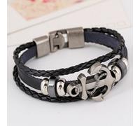 Bracciale Braccialetto da Uomo con Ancora in eco pelle Cuoio Marinaro Nautico